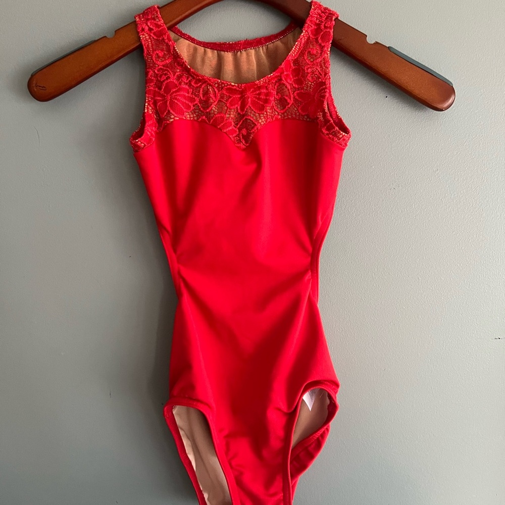 BP Designs beautiful leo with open back and lace top.